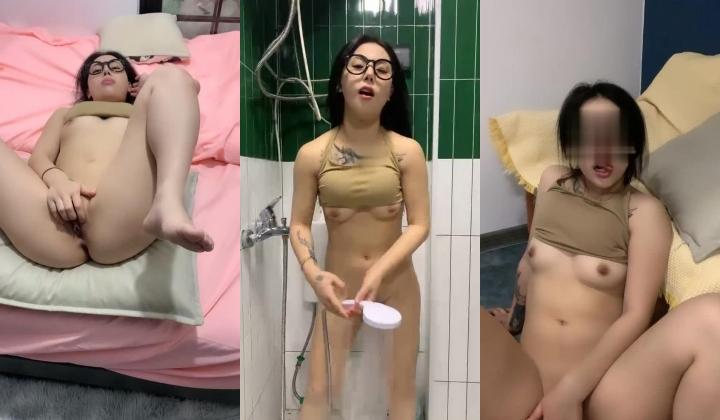胸前漂亮纹身美女！刮完逼毛再操！大肥臀第一视角后入，主动骑乘位猛砸，手指扣穴自慰