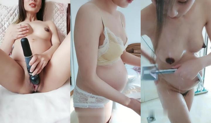 性感孕妇全程露脸激情大秀，圆润的骚奶子开始发胀了，镜头前的妩媚大黑牛自慰大肥逼，浪荡呻吟表情好骚
