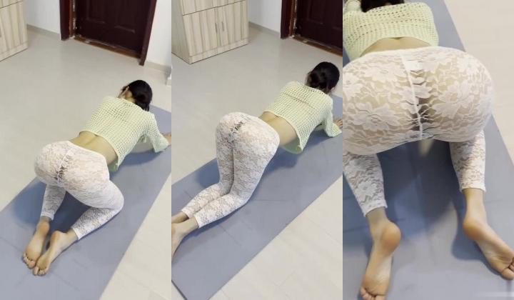 私拍精品，【摄影师系列】，28岁极品小少妇，家中情趣瑜伽，到小树林里脱光