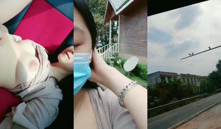 粉嫩系大学生美女课余（网课）捞外快重庆植物园内搭讪工作人员到路边车震啪啪啪