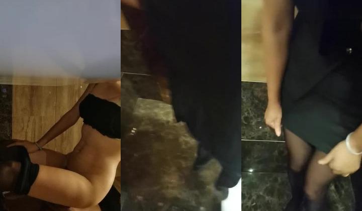 小哥KTV勾搭陪酒女，黑丝小高跟真鸡巴骚厕所内拔掉直接后入抽插，淫荡又刺激精彩不要错过