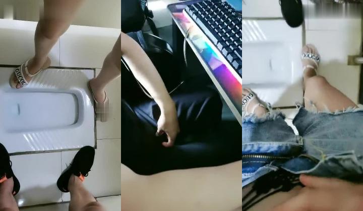 风骚少妇网吧勾引打游戏的小哥，到网吧厕所激情啪啪好刺激，旁边有人外面还有宝洁阿姨，门内口交激情爆