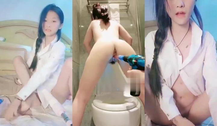 漂亮美眉 电钻 高速炮机插到潮吹喷尿 真能喷 以后鸡鸡还能满足这骚逼吗