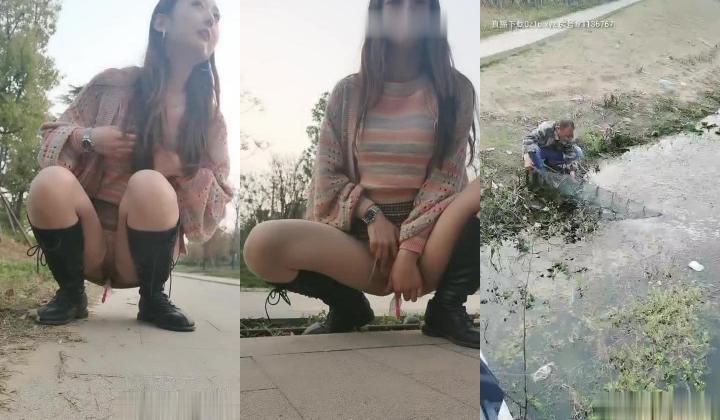 纯纯的妹妹激情户外，公园里人太多了只能蹲下来骚，逼里塞个跳弹自慰还得看着有没有人，淫语互动狼友太