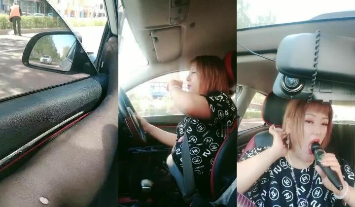 喜欢在车里骚的少妇大姨妈来了都要玩，停在路边看着过往人流，大黑牛插进骚逼自慰骚逼直流血呢还舔AV