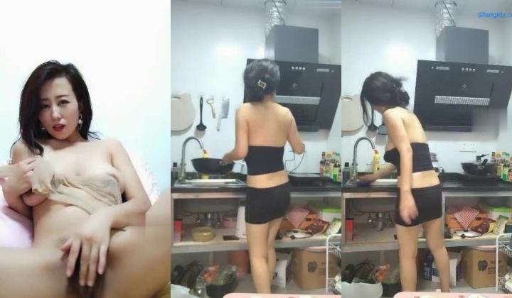 38D巨乳美厨娘【素人十九】，厨房煮饭、扫地，样样精通，吃饭时发骚样揉奶，跳蛋自慰 粉穴特写,真