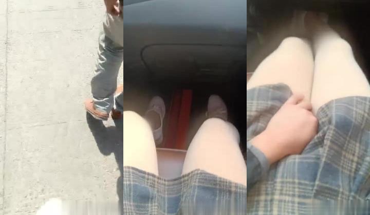 肥逼妹子穿裙子户外露出自慰，蹲路边退下丝袜内裤逼逼塞跳蛋摸逼，