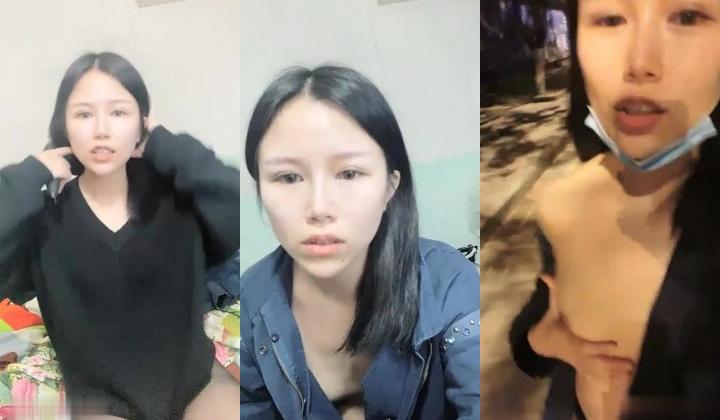颜值不错骚女夜晚腿上绑大黑牛户外自慰，开裆丝袜露逼撩衣服震动勾搭路人