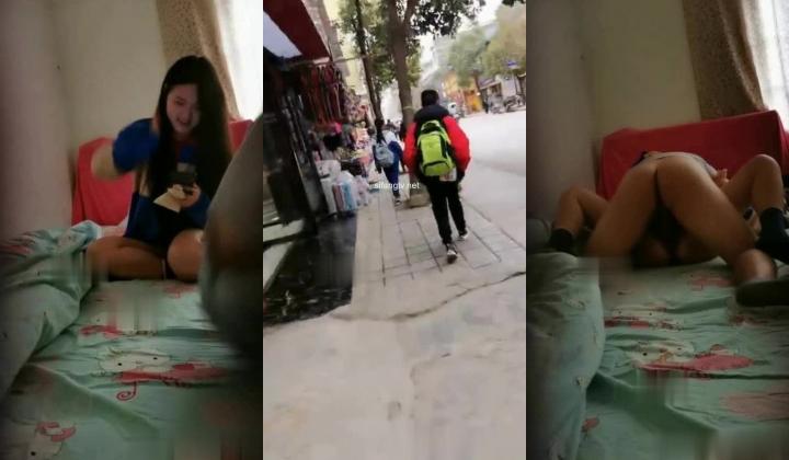 学生放假了【户外偷拍嫖妓第一人】，这条街都是技校学生妹做鸡，小哥很威猛找了个年轻的各种爆操，技校