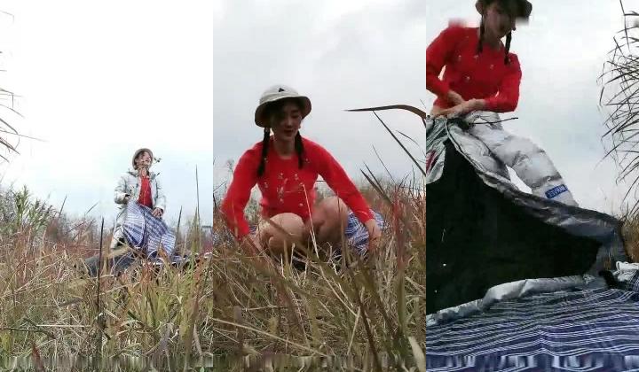 喜欢户外玩骚女【要找一夜情】和炮友野地啪啪，口交后入大屁股搞了两炮，