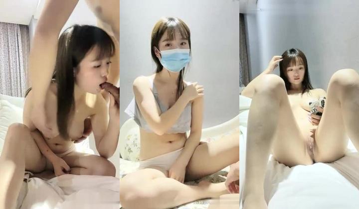 约女同事搞一下新人高颜值大白美乳妹子啪啪，玩弄无毛粉穴口交近距离特写手指扣弄