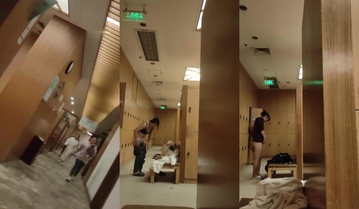 坑爹女主播【少女时代】换新设备潜入洗浴会所更衣室近身偷拍气质眼镜御姐绝美身材脱了内衣好大的胸