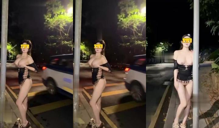 深夜的深圳街头，路人们惊呆了，【江小凡】，露出就是要大大方方，带口罩的漏出是没有灵魂的