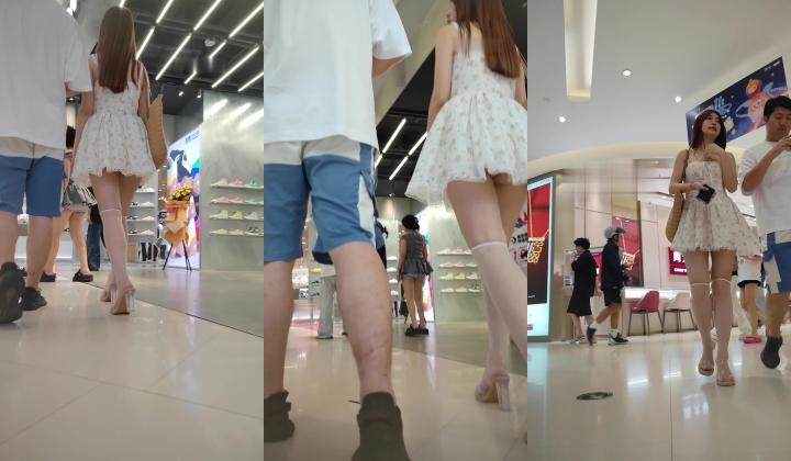 大神商场尾随偷拍 白色连衣裙白丝美女和男朋友逛街黑色丁字裤不仔细看还以为没穿内裤