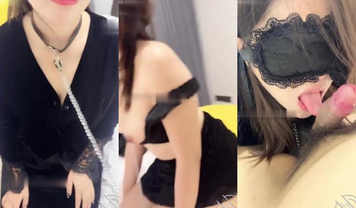 「奶子即正义」开花店的大奶妹子，戴上狗链子和肛塞，很腼腆，但是有母狗潜质，给她的肛塞东西她也会玩