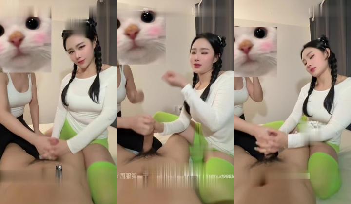 推特性爱大师95后绿帽情侣美腿女王「汐梦瑶」闺蜜竟然带着老公的精液来找我，在我男友的肉棒上喂我吃