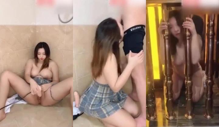 【网曝门事件】土豪调教极品大奶轻熟少妇，沦落母狗户外露出饮精喝尿