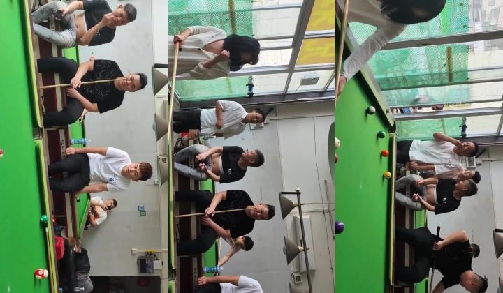 人气露出女神，超大胆，【cikaimoon】，全裸台球厅打球，引一群男人开心围观，兄弟们好想扑上