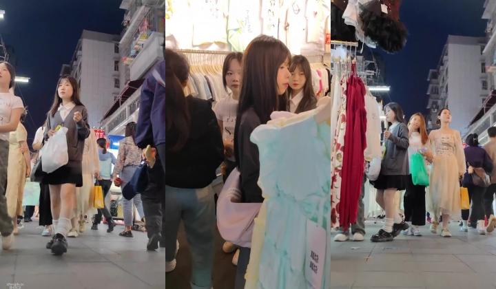 步行街拍抄底大神『KXCD』专挑年轻好看质量高的小姐姐