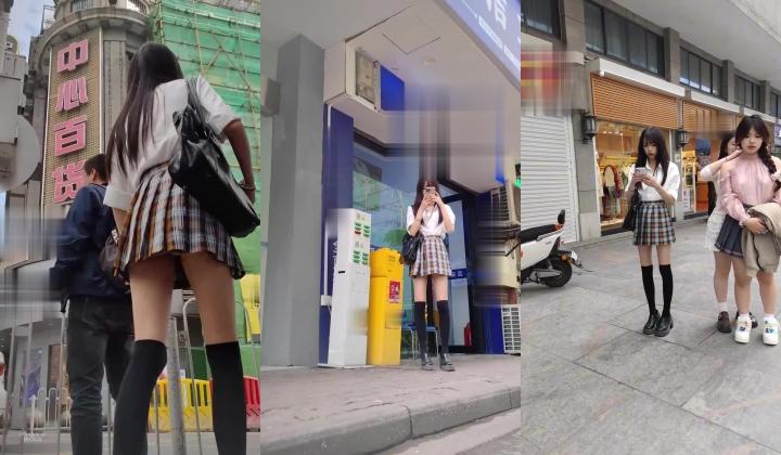 步行街拍抄底大神『KXCD』专挑年轻好看质量高的小姐姐