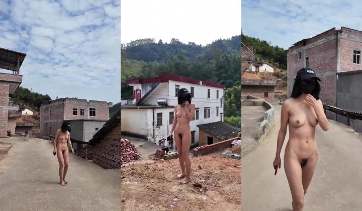 广东露出女神，【cikaimoon】，单人勇闯红砖房古镇，废弃游乐场，坚挺美乳修长美腿