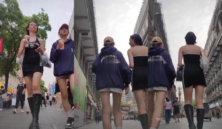 步行街拍抄底大神『KXCD』专挑年轻好看质量高的小姐姐