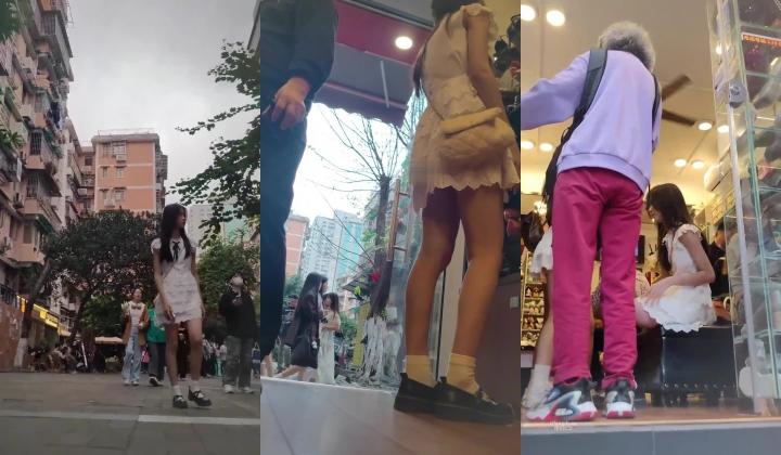 步行街拍抄底大神『KXCD』专挑年轻好看质量高的小姐姐