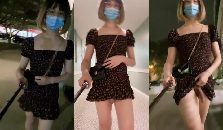 推特男娘 EliaBlaineCD小薰 一个喜欢玩露出的漂亮TS 各种变装show 穿上女装在食