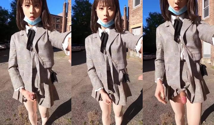 推特男娘 EliaBlaineCD小薰 一个喜欢玩露出的漂亮TS 在男按脚技师面前撸管 技师EM