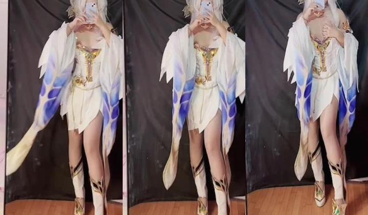 可盐可甜，百变COS，嫩妹女菩萨【沐沐酱】推特福利，裸舞道具自慰，玩屁眼玩阴洞