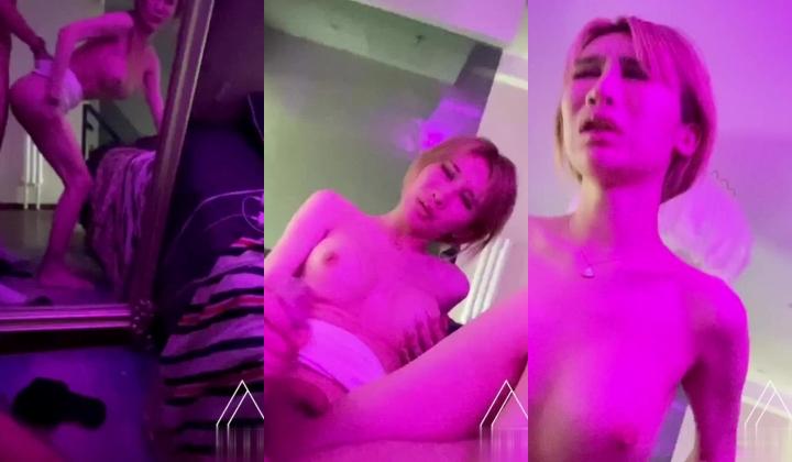 胸都要炸掉了Ts馨曼：上海大屌猛男驱车赶来杭州，各种体位深插、爆插，体验最爽的一次，再来个胸射，
