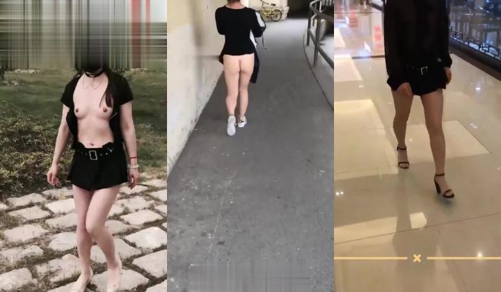 推特上的牛逼露出女神，【邪恶力量】网吧人群中的座位、游戏厅中真空短裙跳舞露B、户外全裸散步
