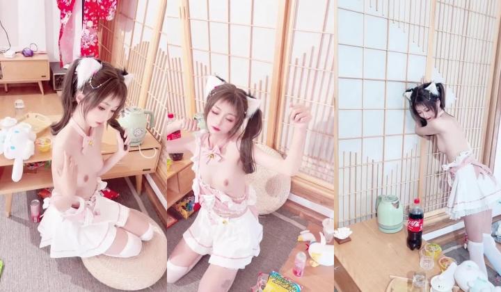 稀有露脸 最火爆ACG业界女神喵小吉黄金拍档 花音栗子 超清私拍《栗子の休闲时光》少女翘臀掰穴一