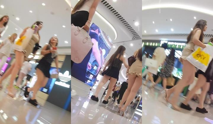 系列商场偷拍 ️超短包臀短裙白骚丁的微胖丰满女郎被同行女孩在背后大声议论“这种裙子怎么好意思穿出