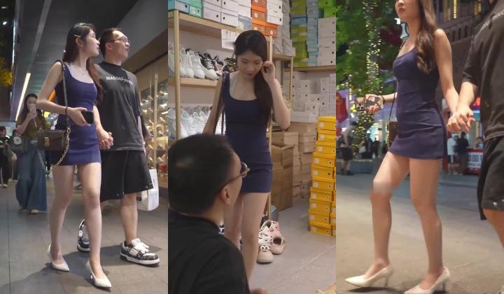 『BCbananacat』街拍系列 极品紫色少妇肥臀差点坐到镜头上