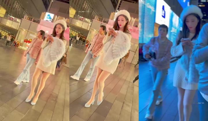 街拍抄底大神『KFC』反差眼镜妹极品御姐无内逛街露逼透毛