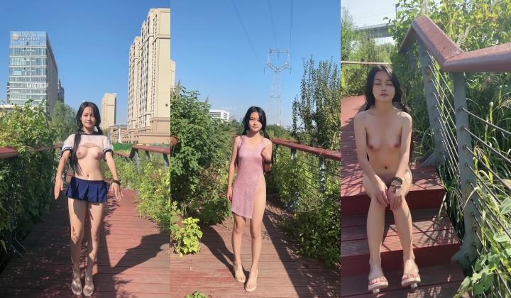 西萌工作室力作，【颜值学妹瑞瑞】，极品清纯小仙女，公园露出，掏出道具自慰，体操尬舞