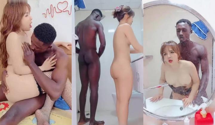 时尚黄毛气质少妇大战非洲黑人土着,粗长驴屌看着就吓人,抱着女的在洗手臺上狂艹