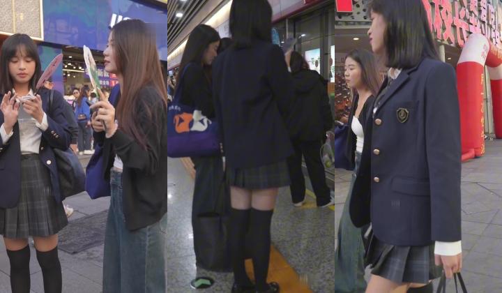 【跟拍短裙学生妹】跟了一路，白色内裤很性感，屁穴很紧致，阴户饱满，想对着屁穴猛吸