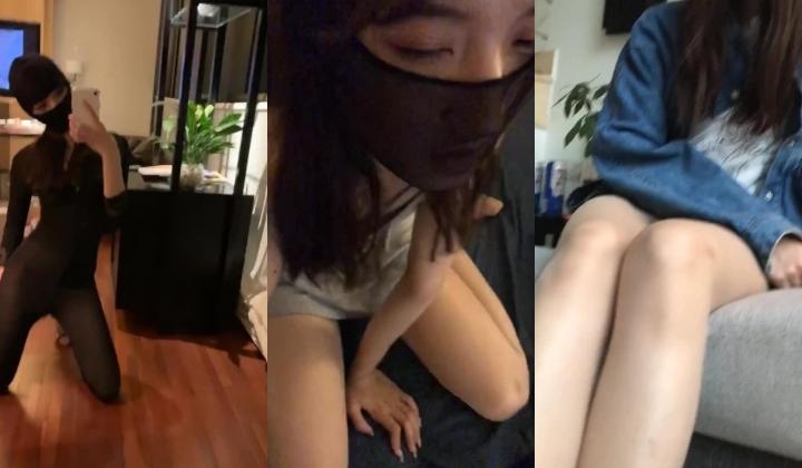 难得一见的清纯又骚气的反差婊，各种场合调教她，玩各种轻度SM 美腿丝袜足交等