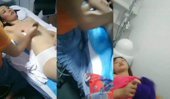 美容院上班的小姐姐给学徒小师妹讲解如何给客人阴部按摩 揉胸 用刀片修理出心型阴毛