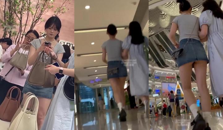 自来眼偷拍系列 ️丸子头元气美女超短牛仔裙露屁股蛋 ️灰色运动短裙气质白富美 美腿笔直匀称
