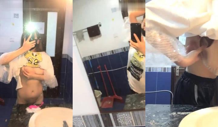 骚气眼镜妹子公司厕所尿尿露逼诱惑，无毛特写尿尿掰穴跳蛋塞逼，翘起屁股快速拉扯非常诱人
