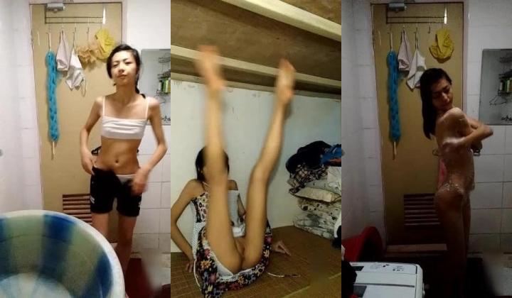 艺校发育还不错的萝莉御姐，洗澡录下来，泡沫搓澡哪哪哪都洗干净，回到床上展示一段舞蹈，很骚很勾引人