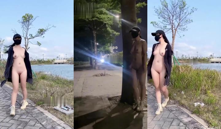 人气露出大神，【瓜子姐姐】，万元定制福利，春日踏青，全裸出行，从白天到晚上八点，小区楼下