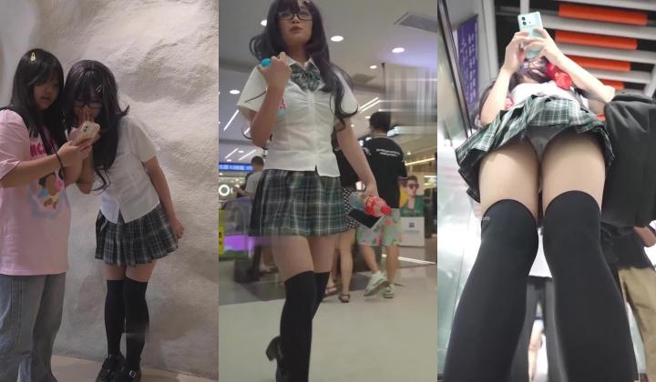 超强画质『BCbananacat』街拍系列合集 前后抄底COSPLAY聚会里的嫩妹
