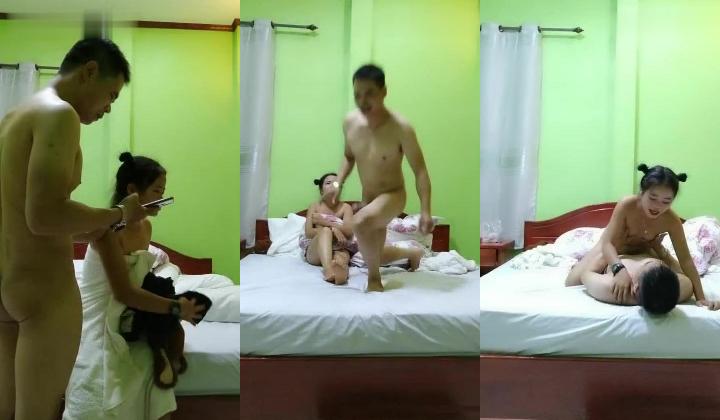 金三角打桩机大哥，年纪不小实力挺足叫了个年轻妹子到床上就开搂，激情爆草给妹子快整急眼了