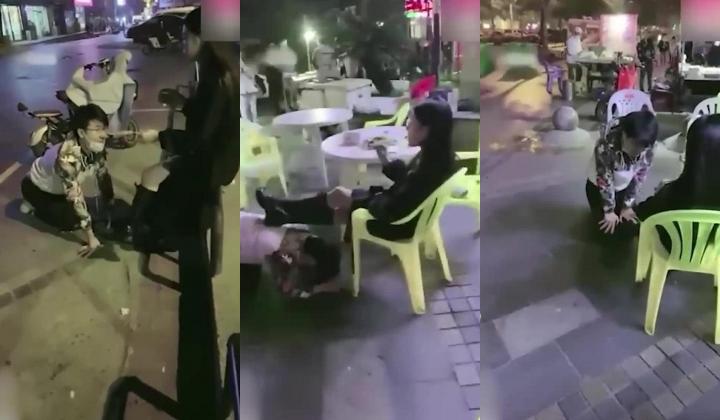 极品S女王闹市区牵绳遛男奴发号施令，路人纷纷拍照致敬