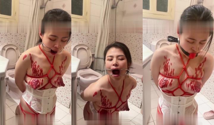 国内超强调教SLAVE DOLL AARUNA露脸阴环美少妇性虐日记，滴蜡喝尿贞操带高潮喷水，国