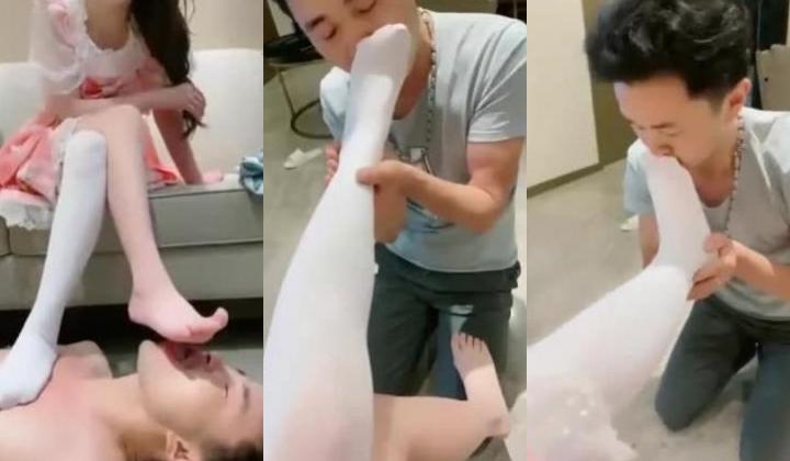 【樱桃小s】应粉丝要求约玩中年大叔 36码美脚羞辱各种舔脚刺激